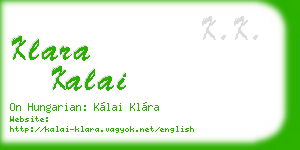 klara kalai business card