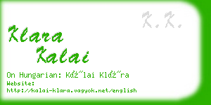 klara kalai business card